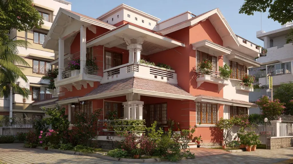 Corner House Front design Elevation