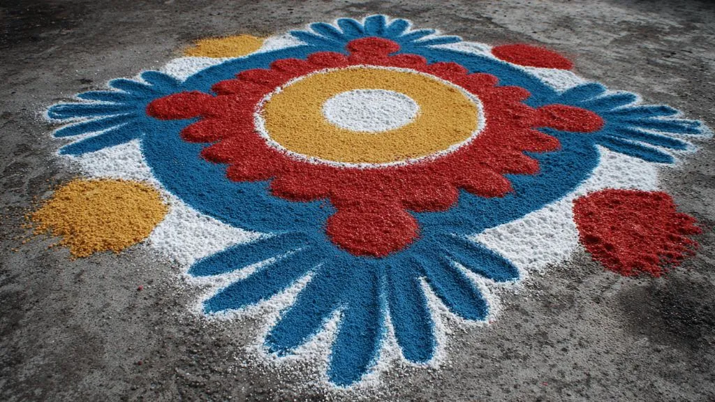 Dual Colour Rangi Design for Diwali