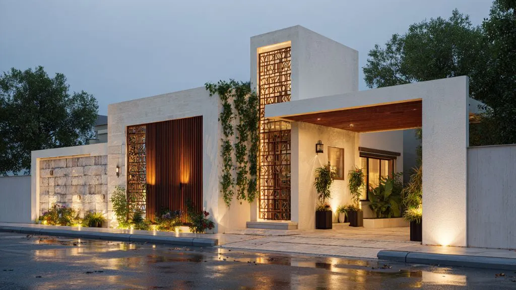 Home Elevation with Boundary Wall