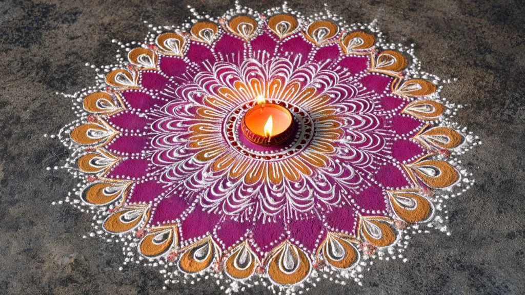 Minimal Mandala Rangoli Design Idea for Diwali