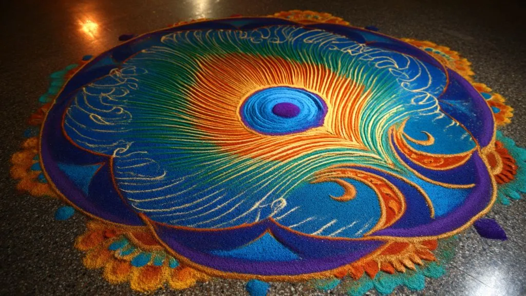 Peacock Feather Design Idea for Diwali
