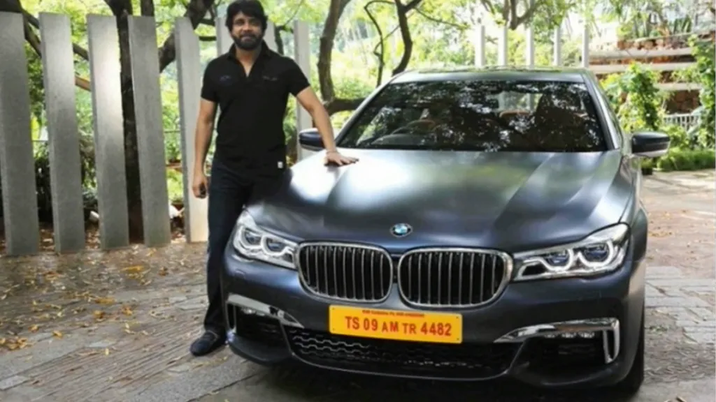 Actor Nagarjuna with his BMW car