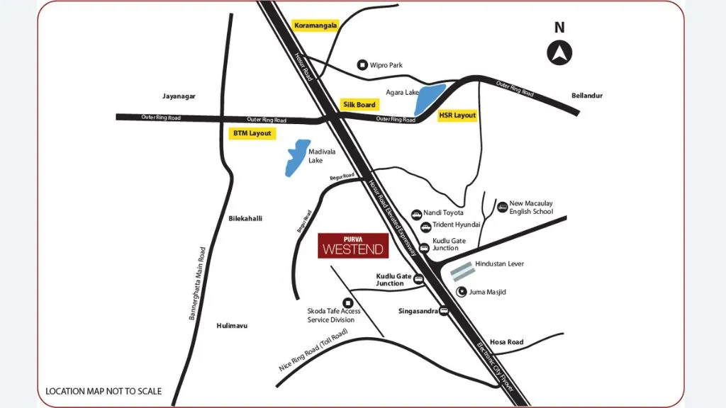 Puravankara Purva Westend Location Map