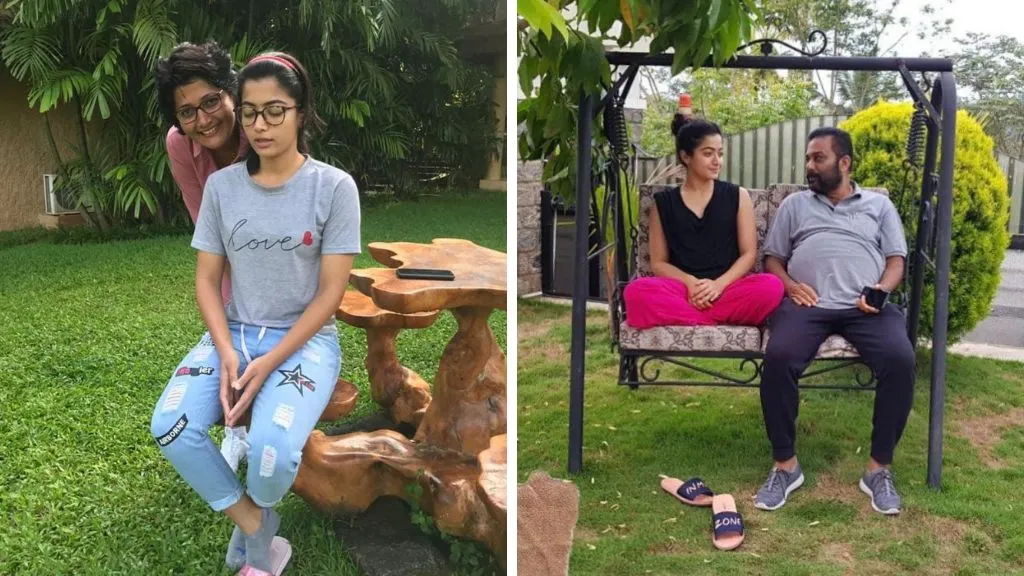 Rashmika Mandanna in her Virajpet Home with Parents