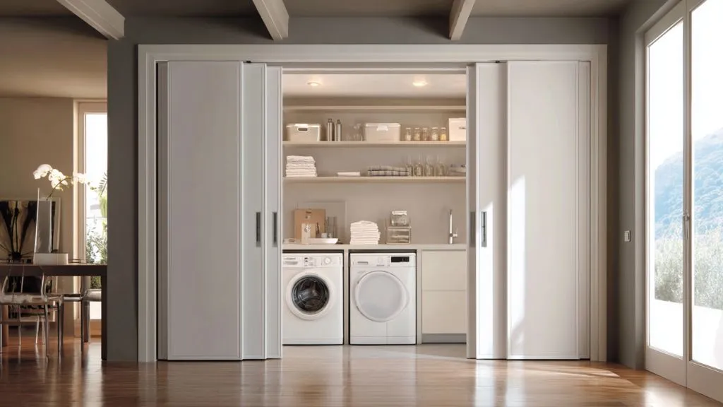 Sliding Doors in front of Washing Machine