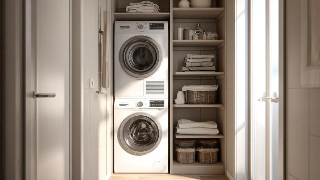 Stackable Washer-Dryer Layout for Small Laundry Spaces