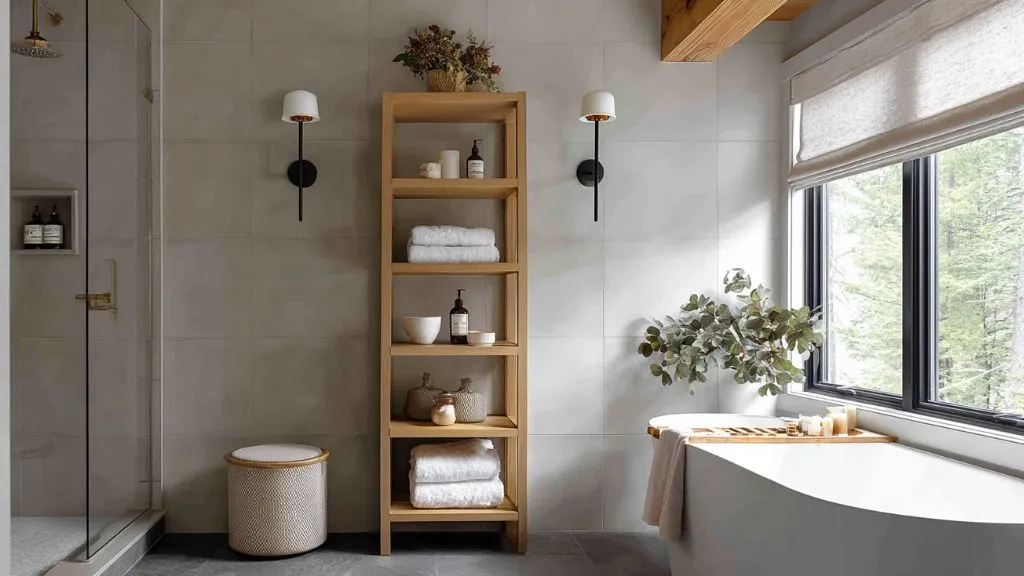 Vertical Storage & Floating Shelves for Small Bathrooms