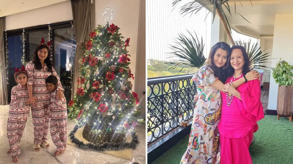 
Yash's wife Radhika Pandit with her mom and kids