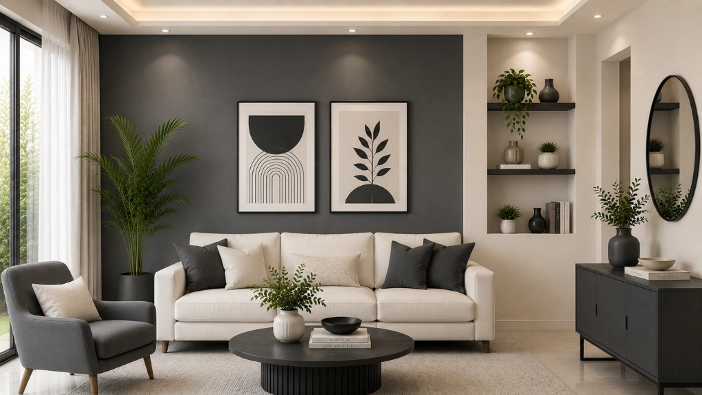 Charcoal Grey & Off-White 