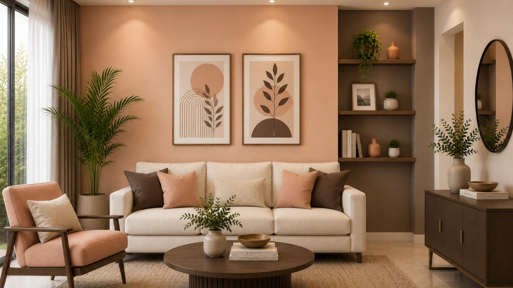 Peach & Soft Brown