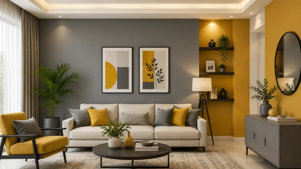 Grey & Mustard Yellow 