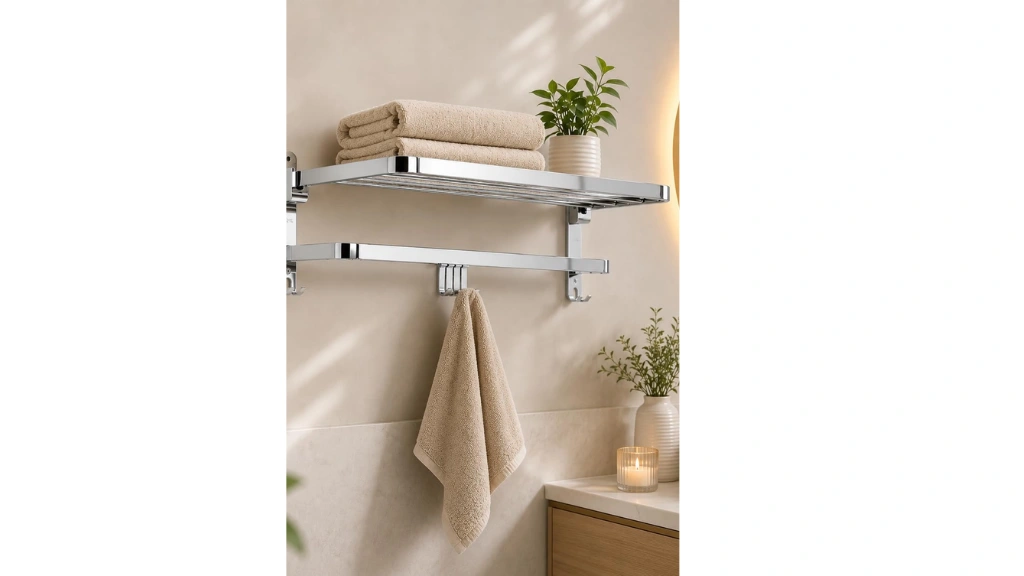 Wall-Mounted Foldable Towel Rack